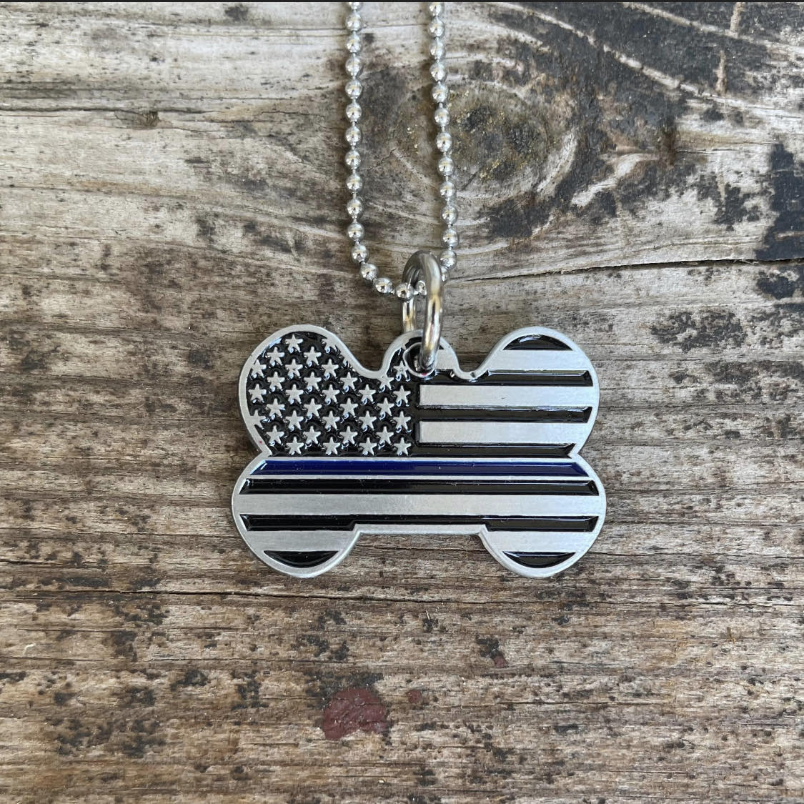 K9 Bane Bone Flag Necklace