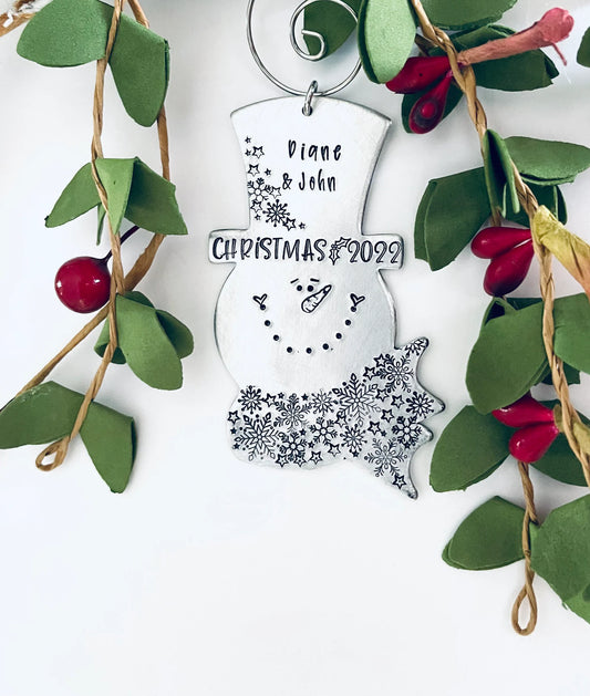 Snowman Ornament 2023 carrot nose family Snowman Ornament personalized Kids names 2023 personalized family Ornament snowmen Snowflakes