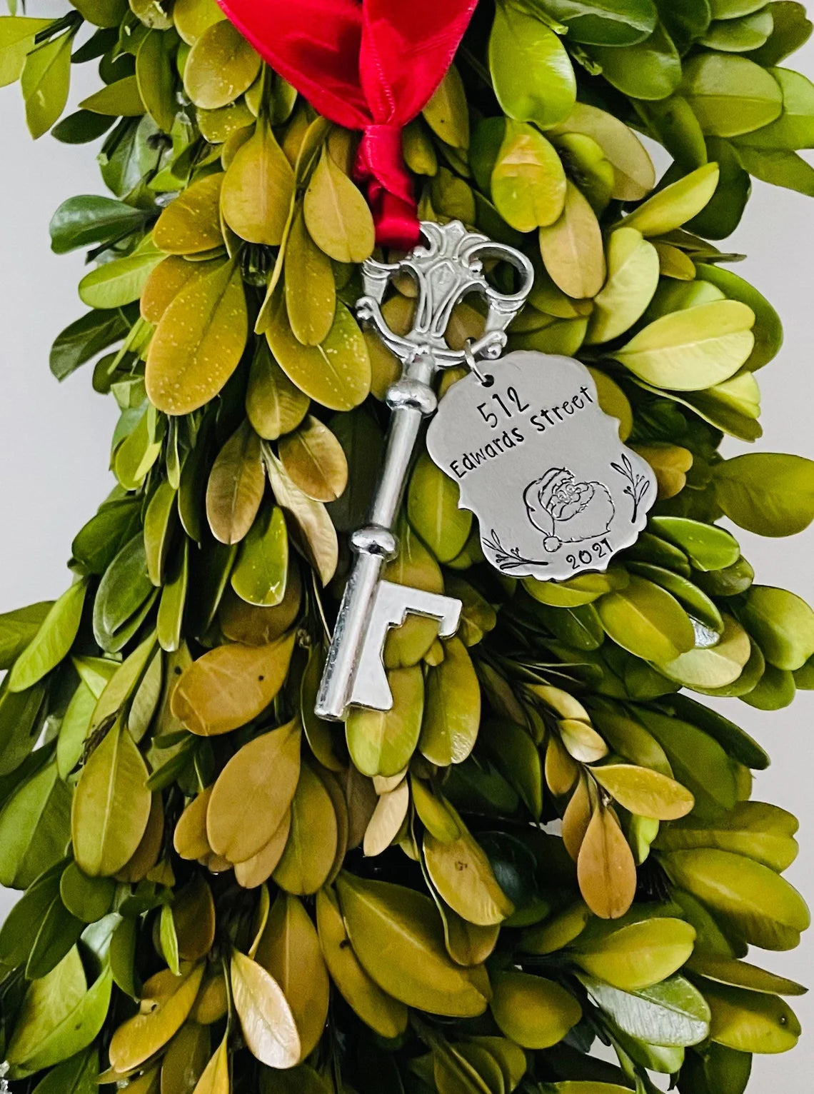 Santa Key ornament hand stamped personalized key House warming gift realtor gifts 2022 key ornament Santa’s magical key realtor ornament