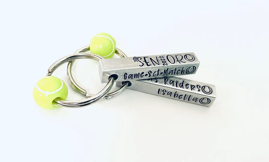 Personalized Senior key chain senior 2023 tennis gift hand stamped metal key chain high school senior gift personalized tennis Senior gift