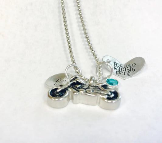 Cremation Fallen rider urn necklace motorcycle urn ashes motorcycle pendant loss of loved one man urn biker urn stainless steel waterproof