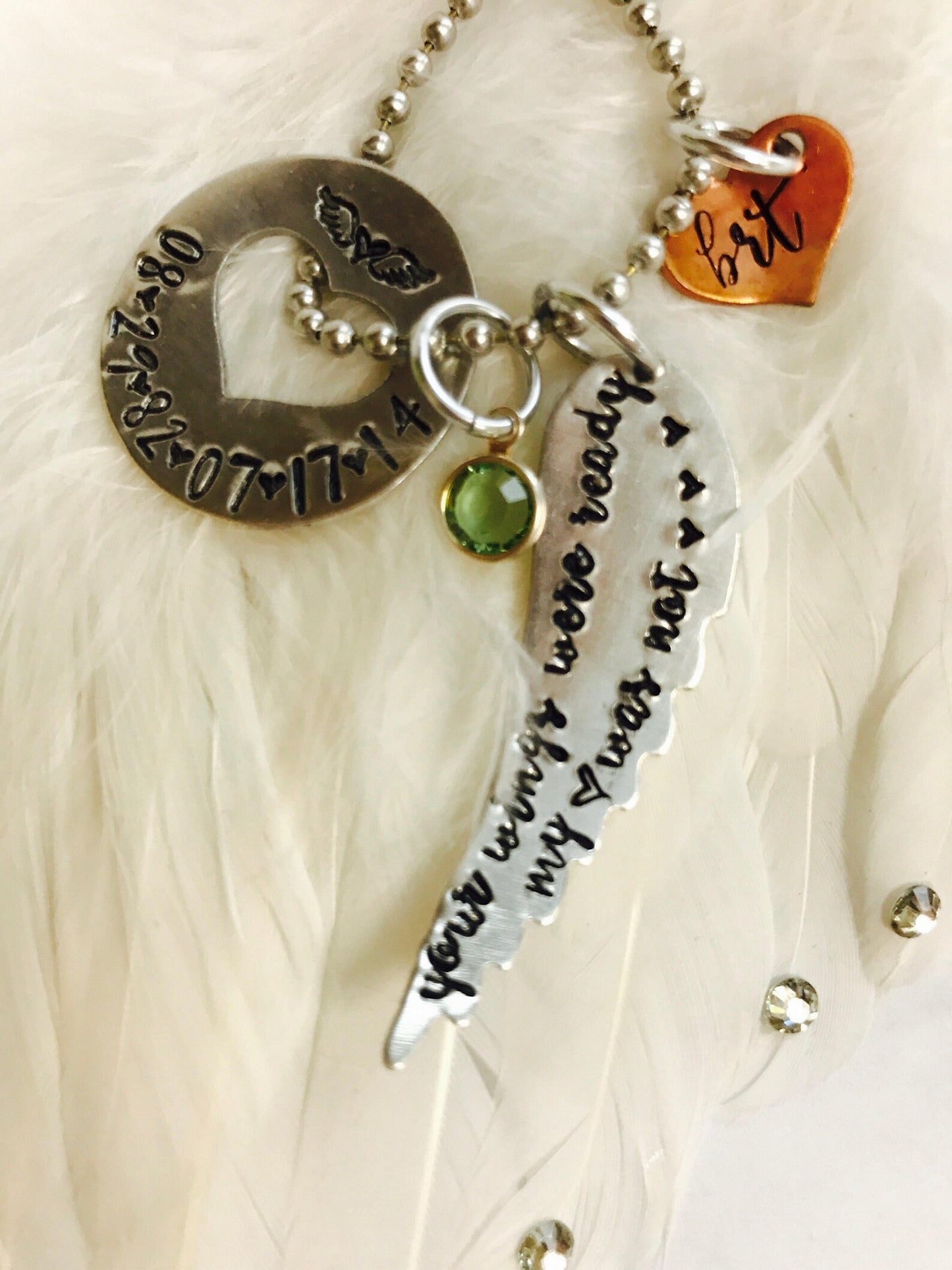 Your wings were ready my heart was not • loss of a loved one • child loss • infant loss • mommy of an Angel • Angel baby • hand stamped wing