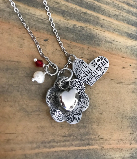 Cremation urn pendant • Heart urn • ashes necklace • miscarriage • urn • memorial jewerly • hand stamped • cremation jewelry • angel baby •