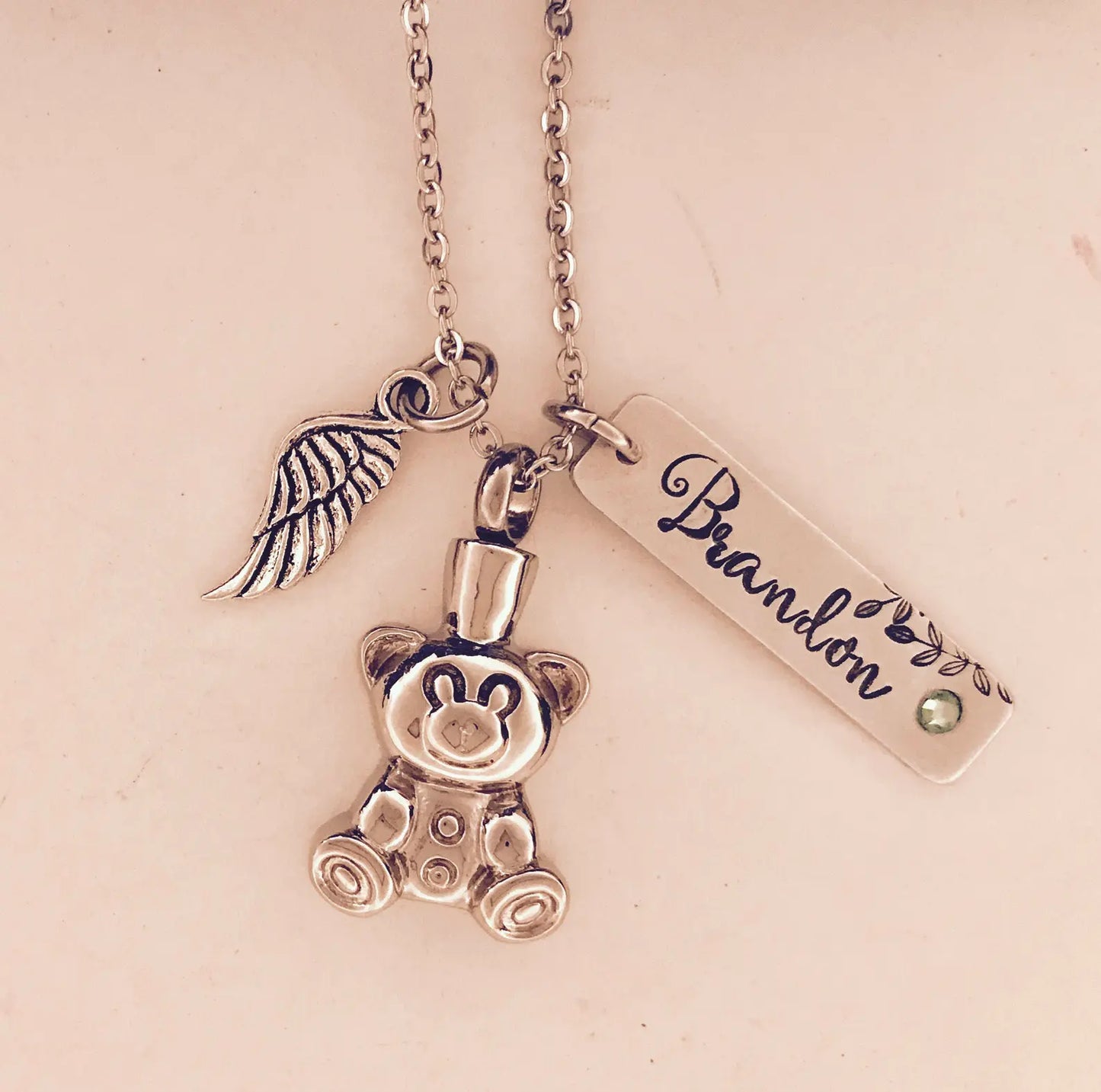 Teddy bear urn necklace • Ashes necklace cremation memorial jewelry for child urn, Teddy Urn • urn for baby angel baby urn