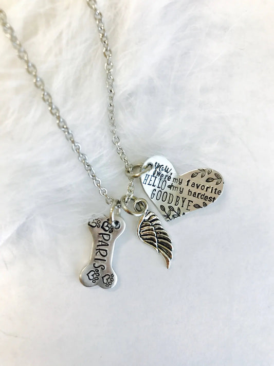 Fur baby memorial necklace loss of a beloved pet furbaby grief mourning pet memorial necklace in memory of pet necklace name necklace pet