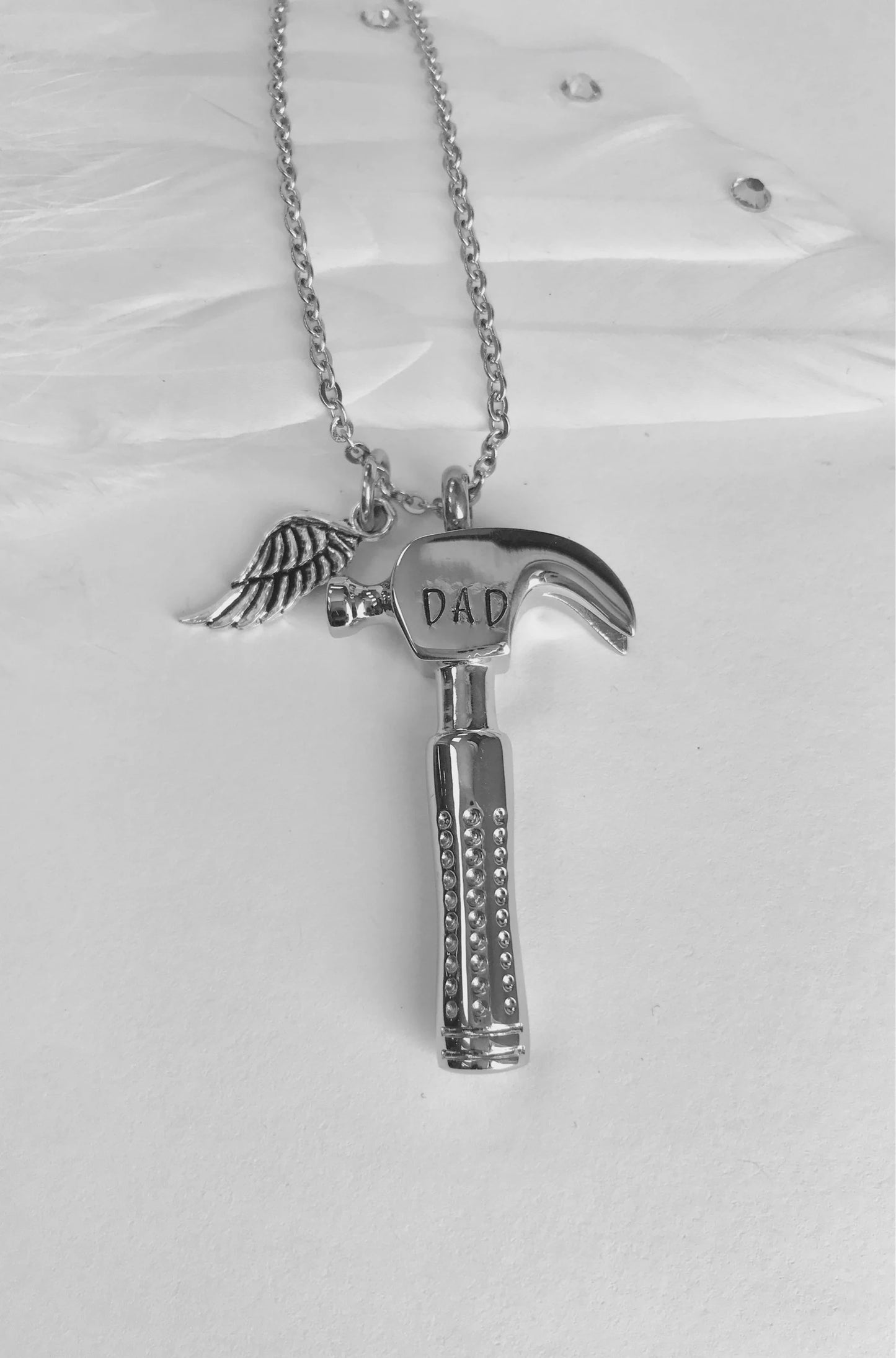 Hammer urn cremation necklace for him memorial jewerly hammer urn hammer ashes necklace urn for dad memorial necklace for ashes