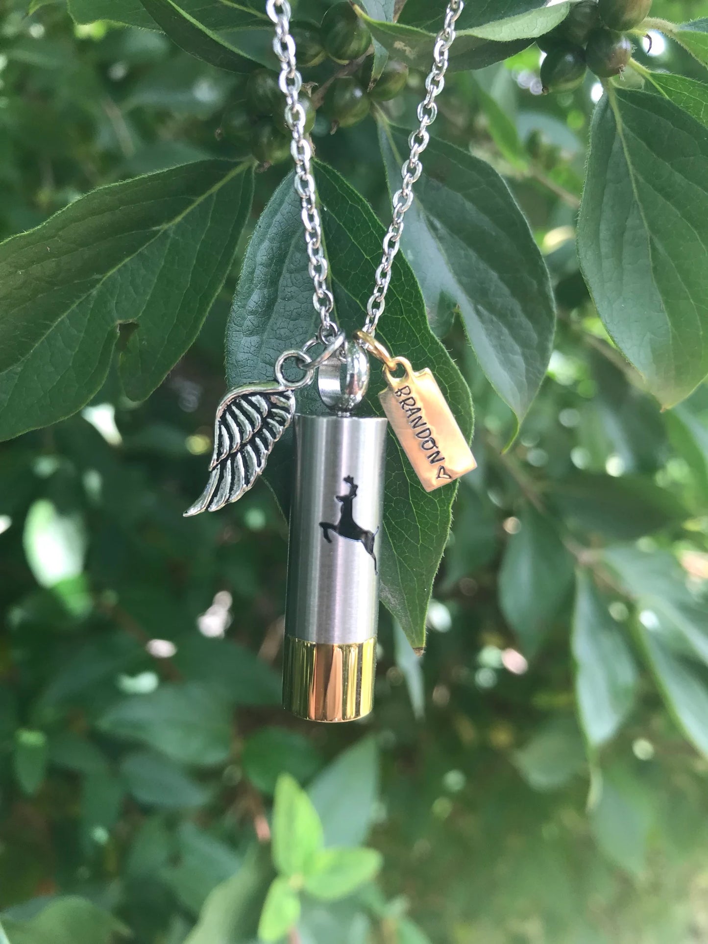 Bullet urn cremation hunter's ashes memorial keepsake urn deerly missed hunting urn deer hunter husband's ashes grandpa hunting urn