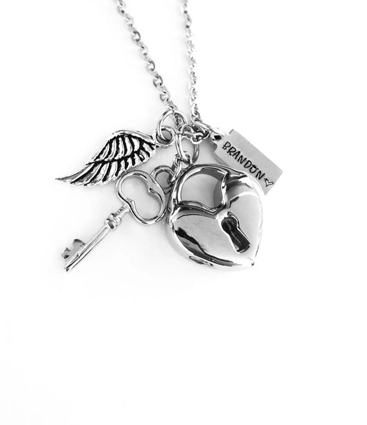 Soul mate key to my heart urn necklace lock and key necklace urn for ashes urn cremation Dad boyfriend loss of a soulmate husband urn wife