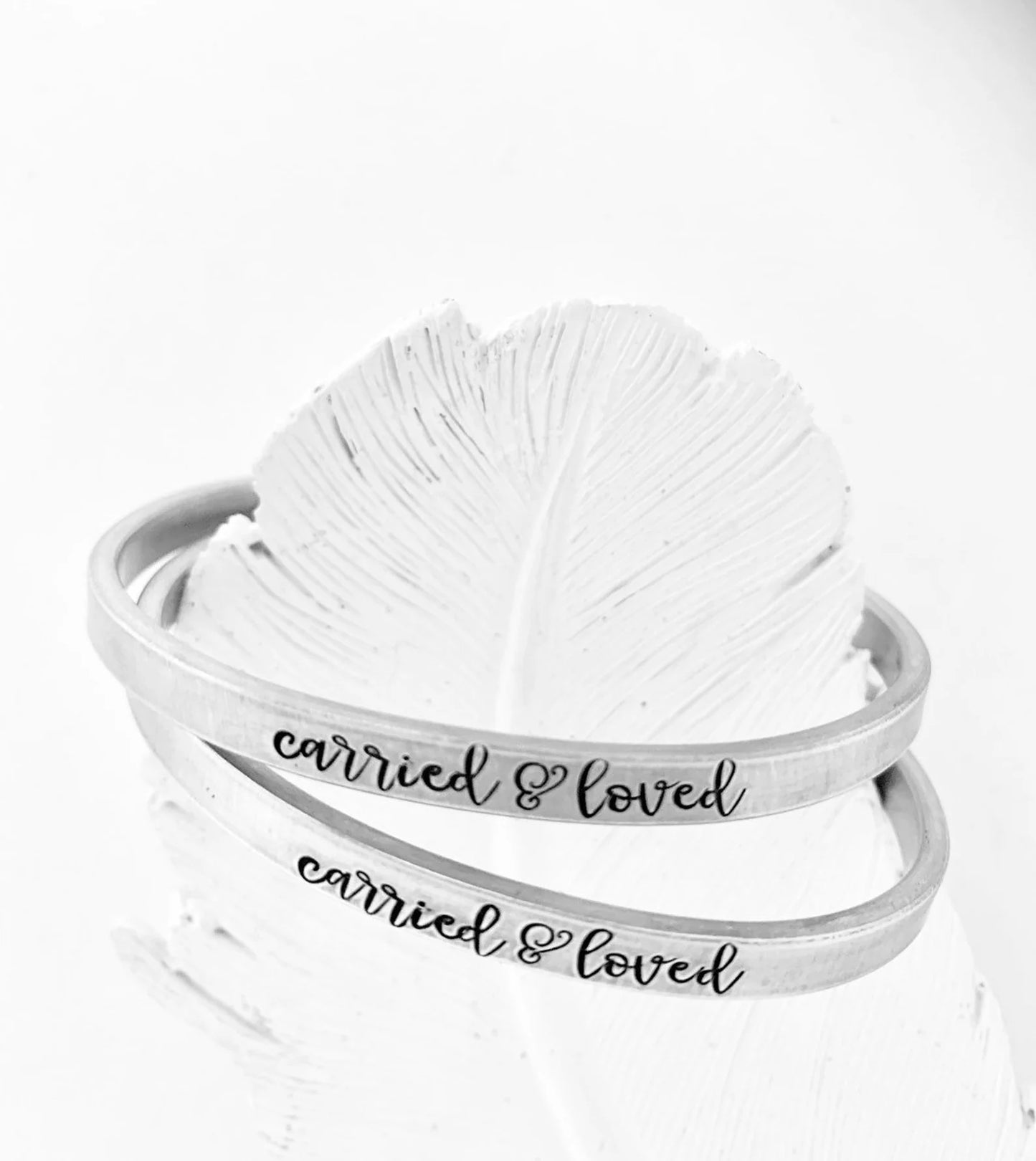 Carried and loved bracelet hand stamped loss of a child baby loss Carried and loved born sleeping