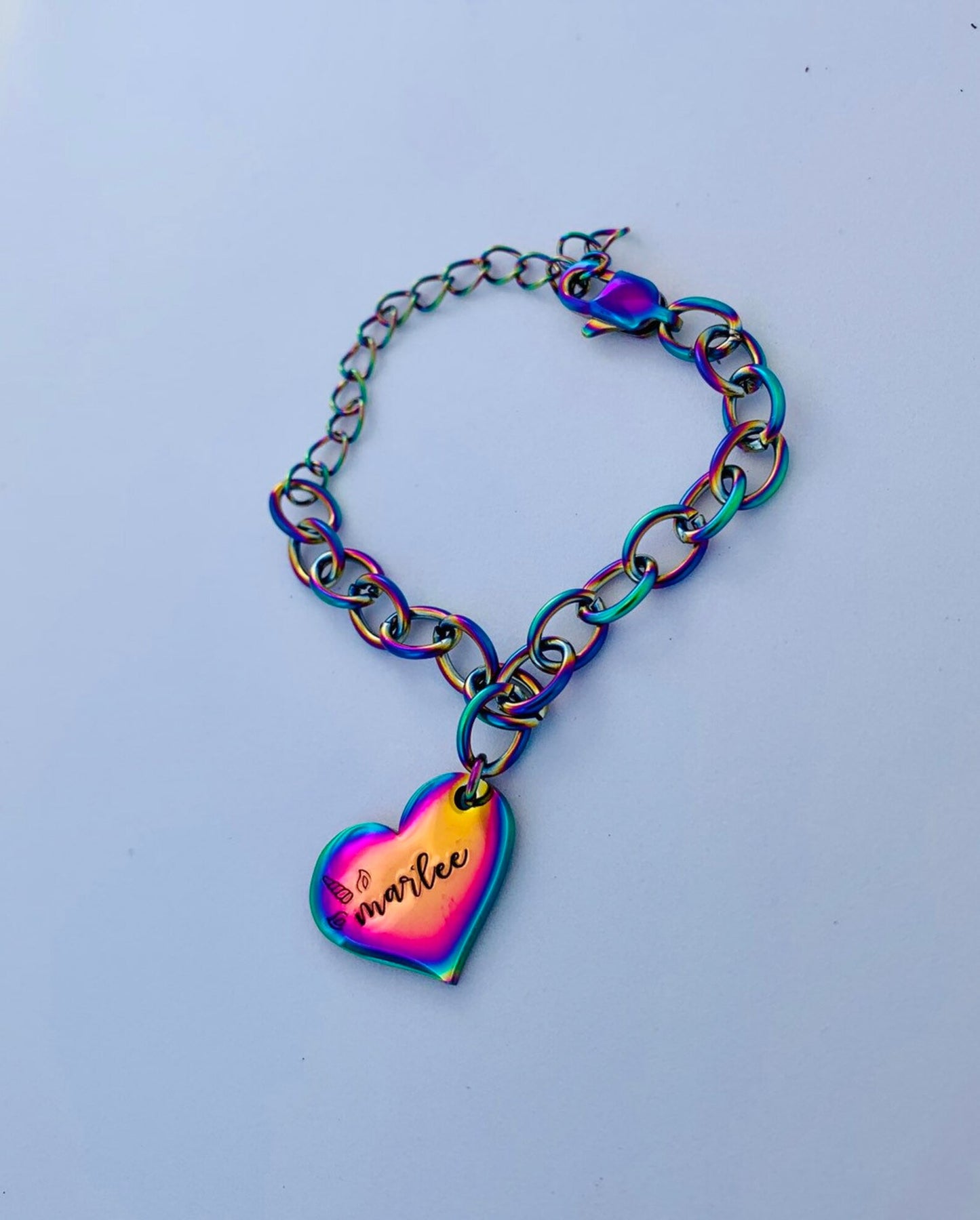 unicorn bracelet rainbow unicorn heart personalized hand stamped childs bracelet unicorn bracelet rainbow bracelet