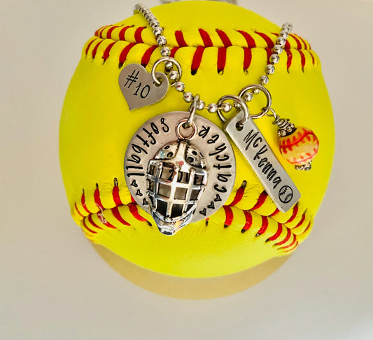 Softball catcher gift softball player softball mom necklace #softball life softball jewelry softball pendant behind the plate