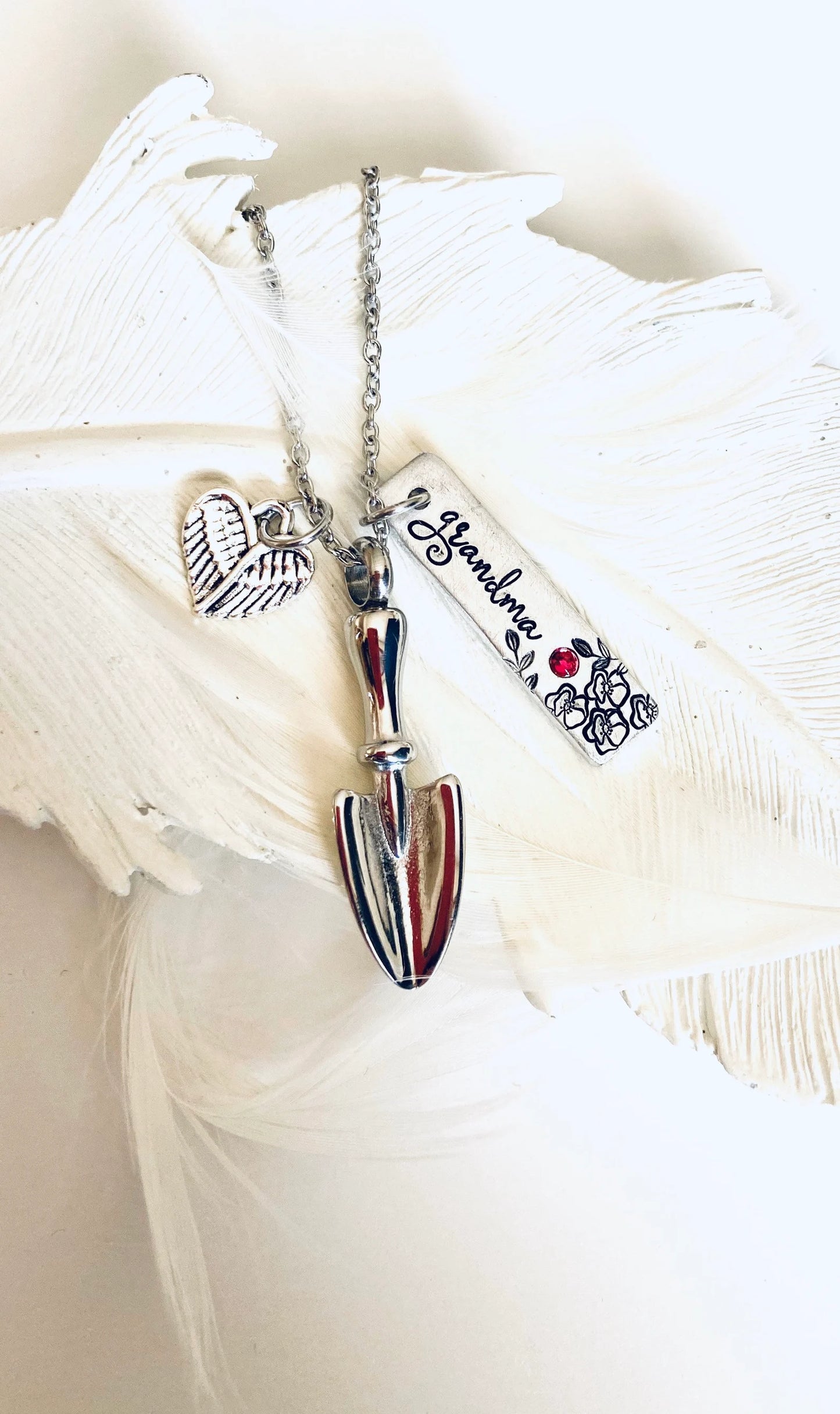 Gardening urn cremation garden spade urn personalized memorial necklace grandma urn pendant shovel urn ashes necklace cremation garden spade