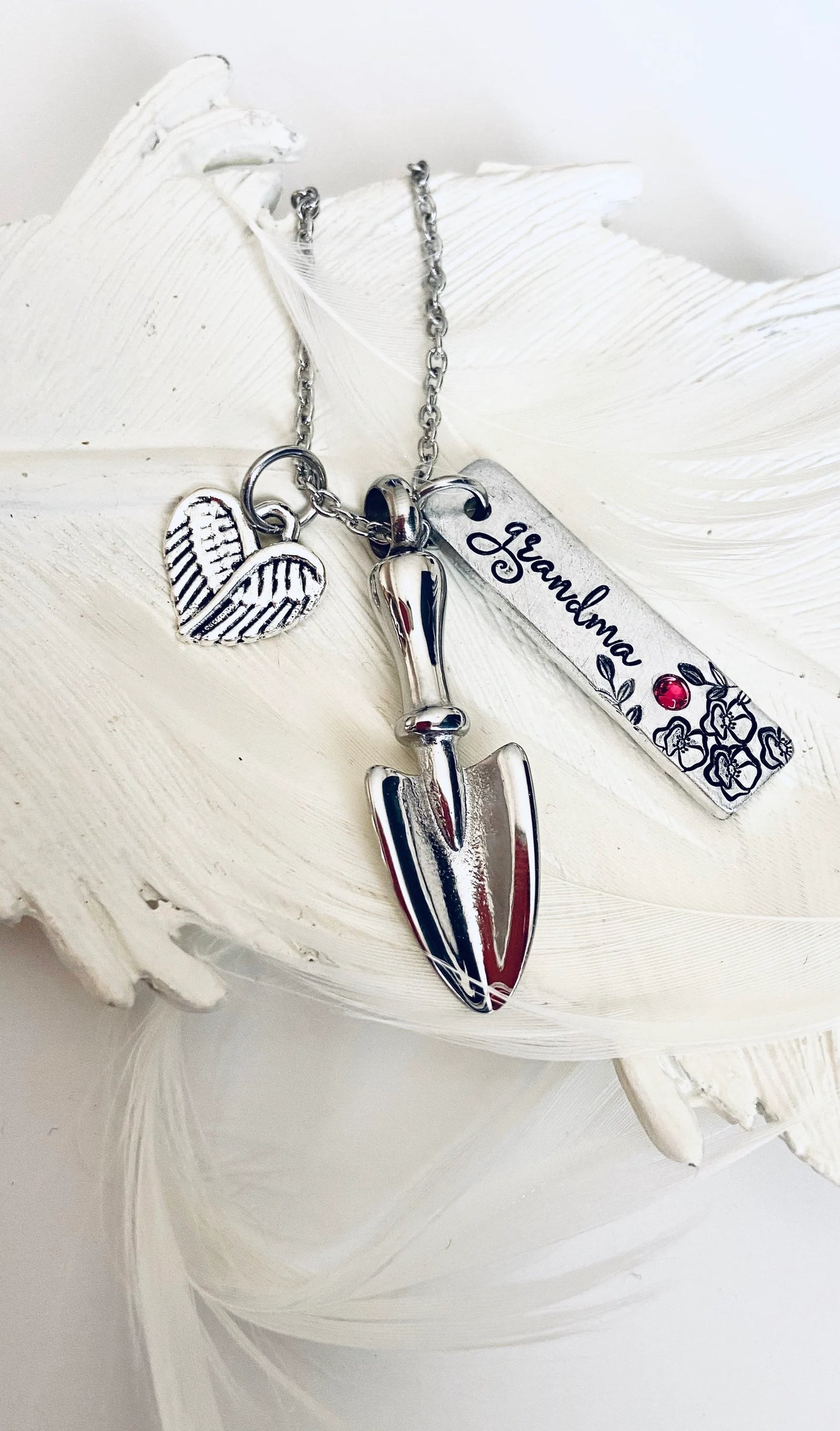 Gardening urn cremation garden spade urn personalized memorial necklace grandma urn pendant shovel urn ashes necklace cremation garden spade