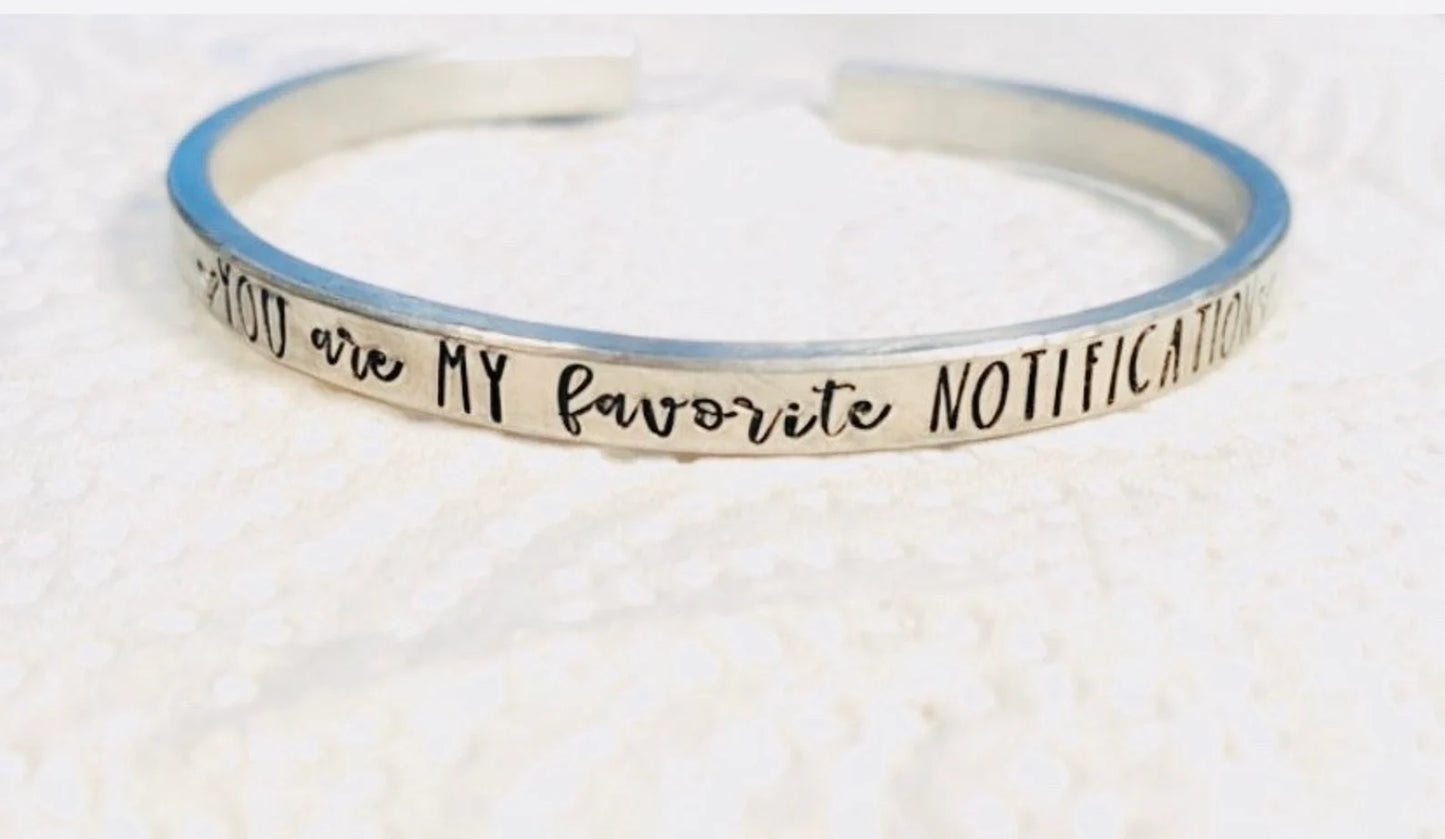 On line friends long distance friendship you are my favorite notification internet friends gift long distance girlfriend gift hand stamped