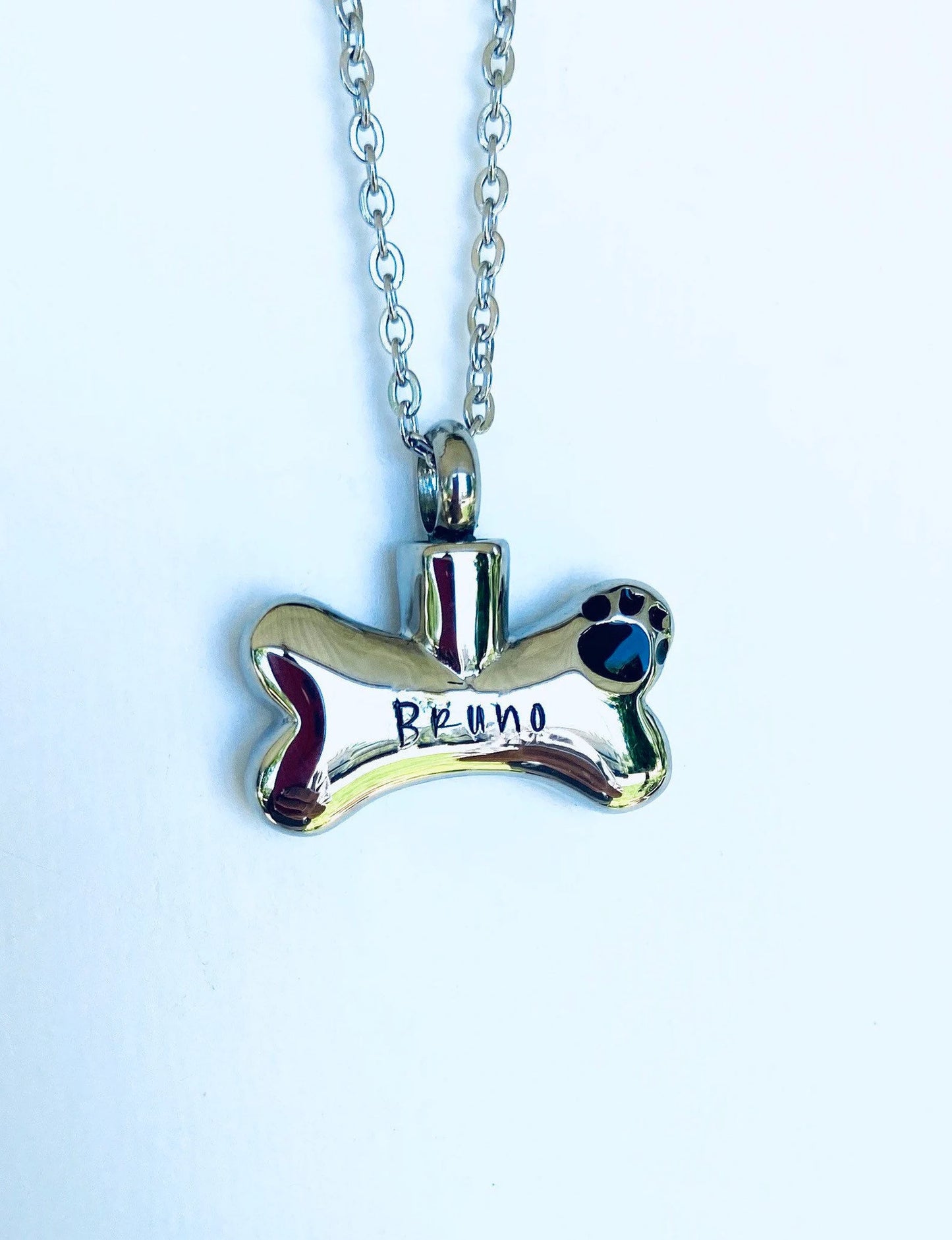 Cremation dog memorial urn, personalized dog bone urn dog urn, ashes necklace, loss of a pet hand stamped cremation, loss of a fur baby urn