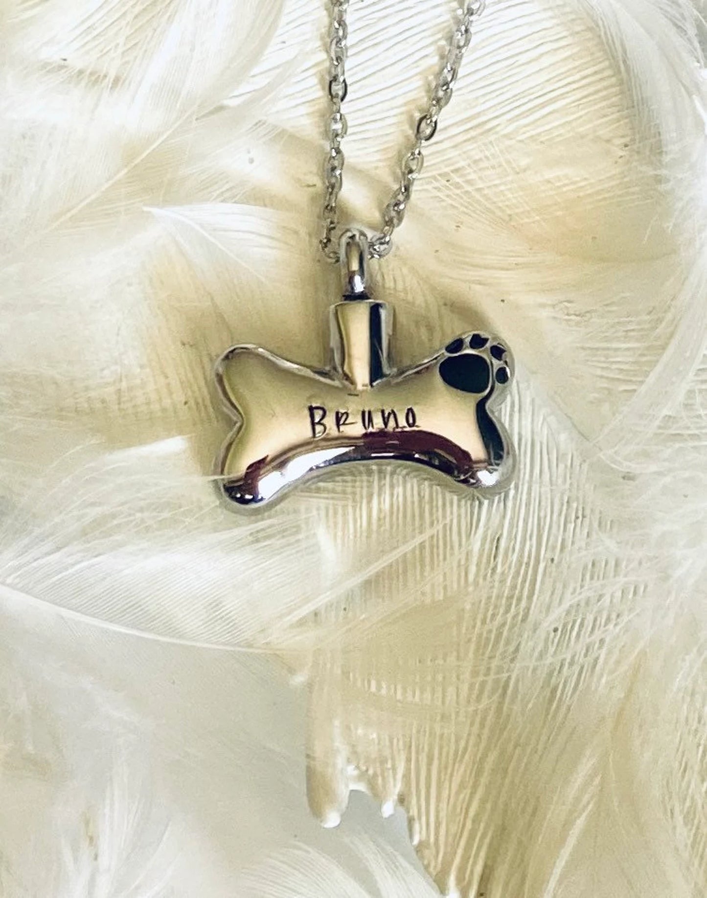 Cremation dog memorial urn, personalized dog bone urn dog urn, ashes necklace, loss of a pet hand stamped cremation, loss of a fur baby urn