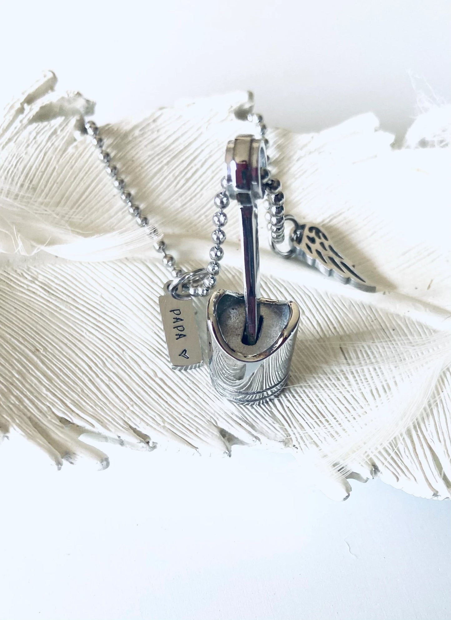 Piston urn necklace diesel mechanic urn personalized memorial jewerly lawn mower mechanic urn ashes necklace automotive memorial necklace