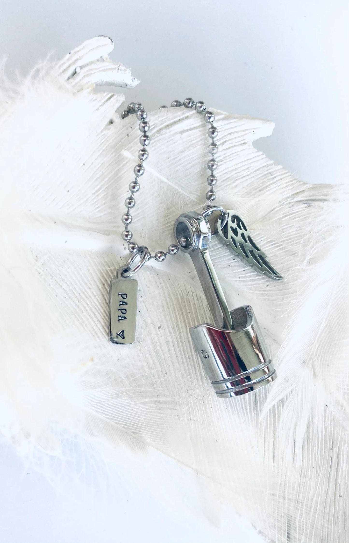 Piston urn necklace diesel mechanic urn personalized memorial jewerly lawn mower mechanic urn ashes necklace automotive memorial necklace