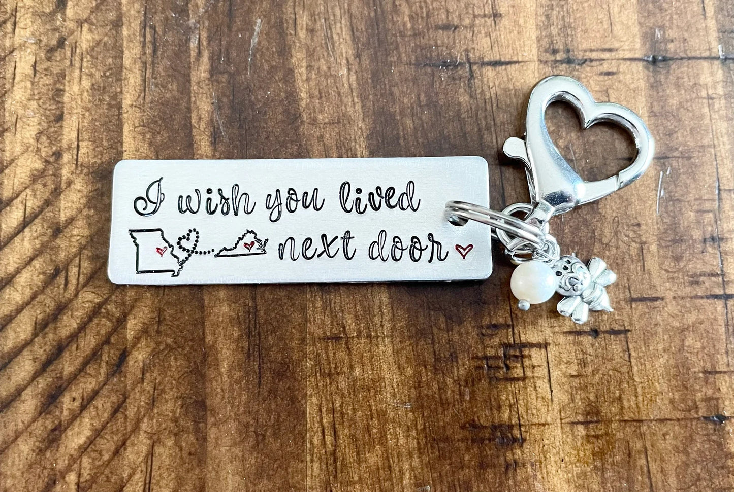Miss you gift I wish you lived next door key chain Bestie gift long distance friends gift Friends forever long distance relationship