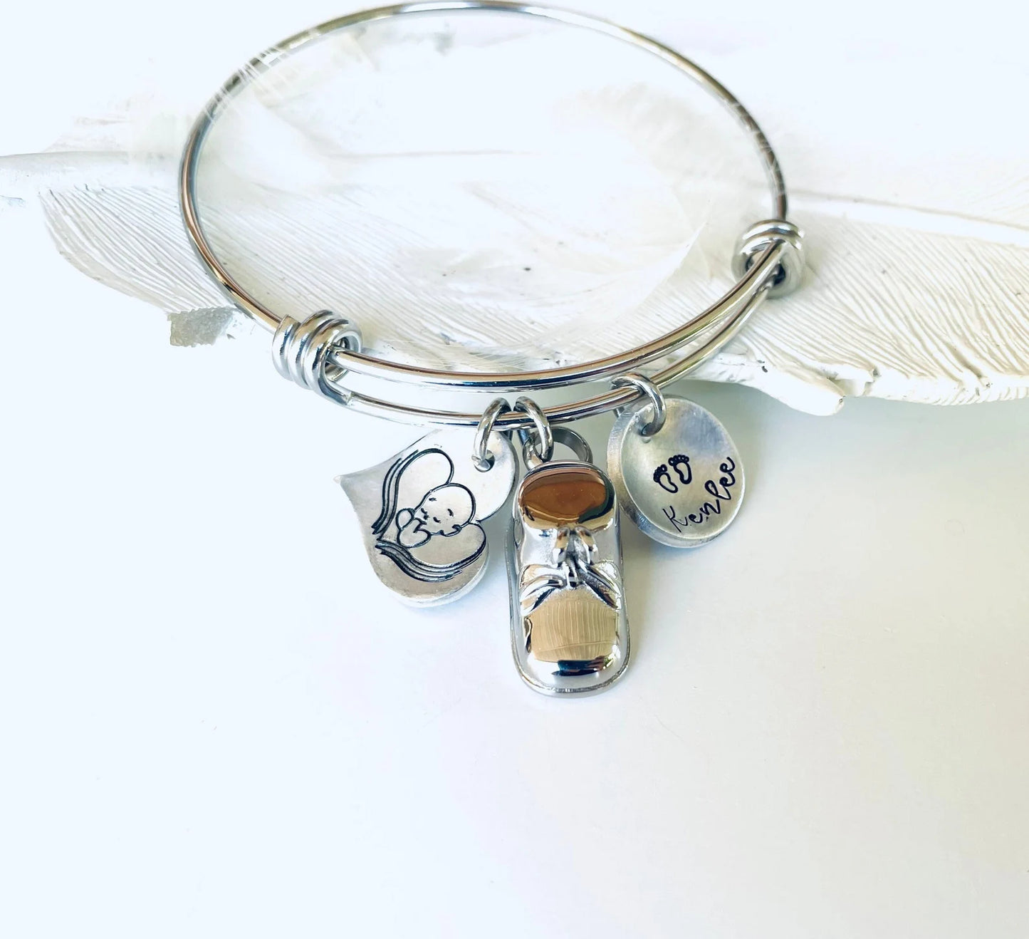 Baby shoe urn baby bootie urn ashes bracelet loss of child bracelet memorial jewelry angel baby born sleeping baby angel urn cremation