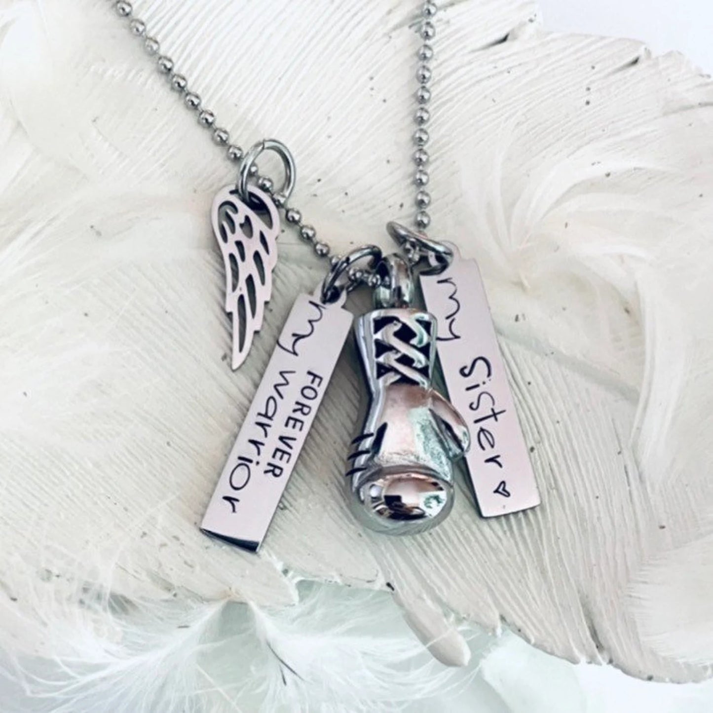 Warrior urn Boxing glove urn necklace Ashes necklace cremation memorial jewelry fighter memorial jewelry