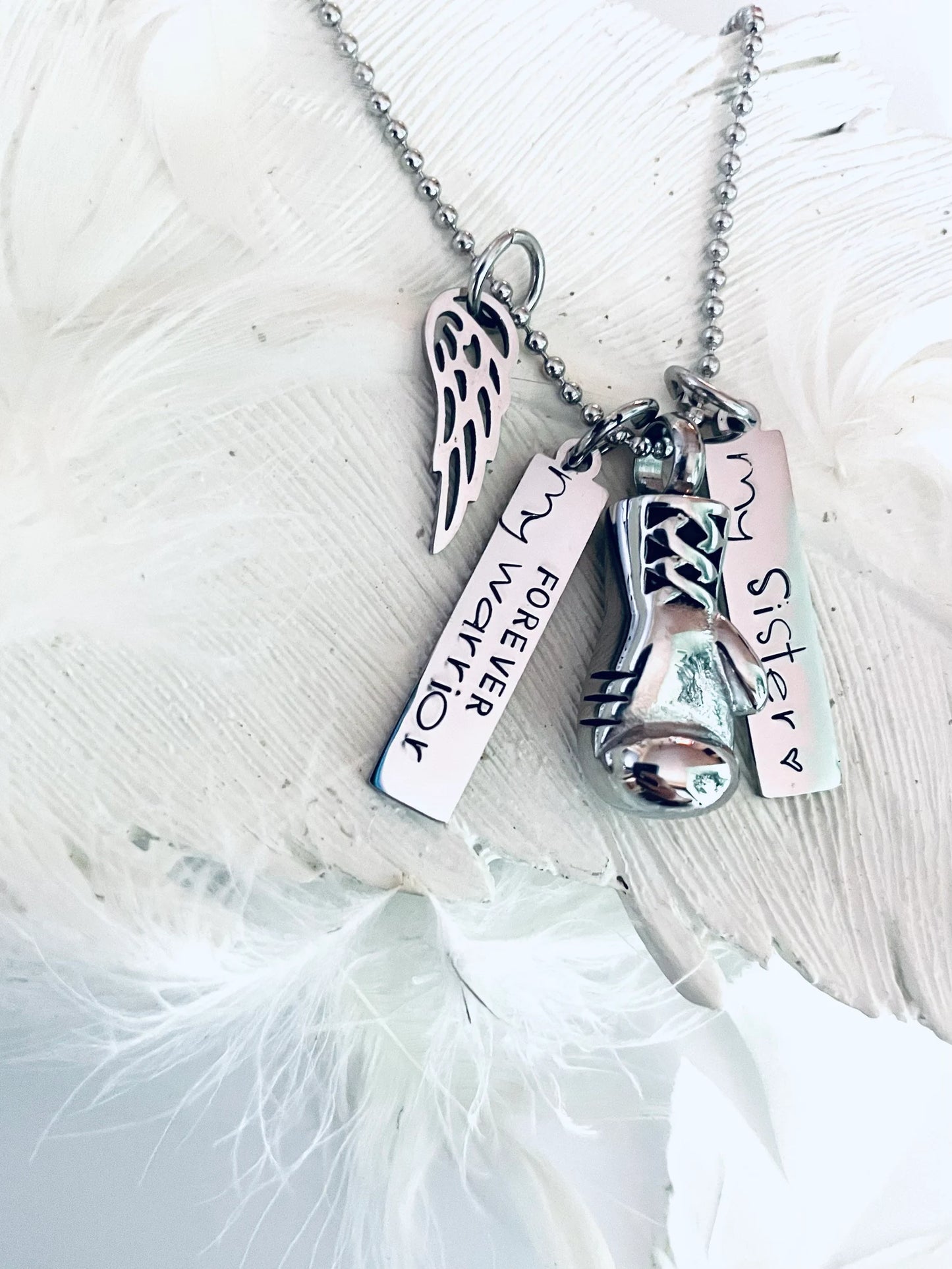 Warrior urn Boxing glove urn necklace Ashes necklace cremation memorial jewelry fighter memorial jewelry