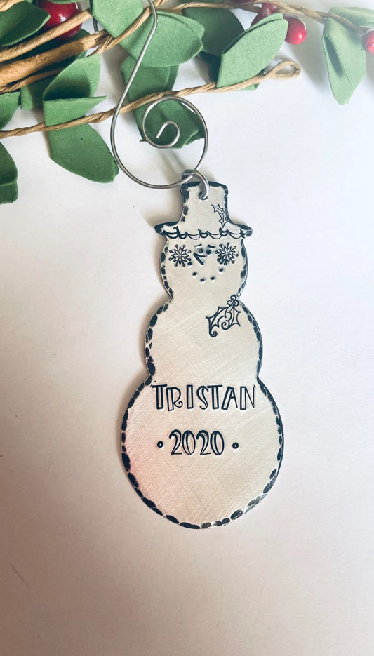 Personalized 2023 Snowman ornament • frosty the snowman Personalized Snowman teacher gift Custom Christmas ornament • 2023 metal ornament