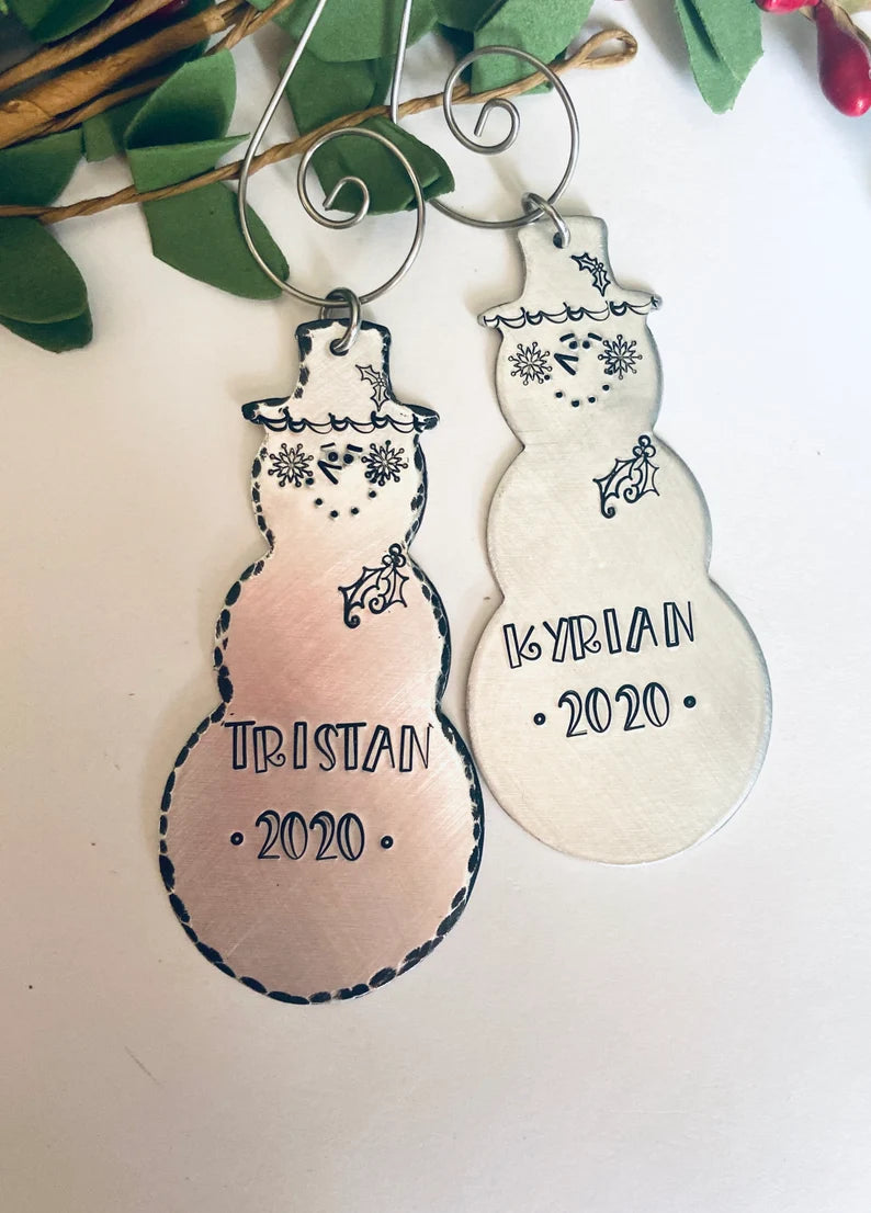 Personalized 2023 Snowman ornament • frosty the snowman Personalized Snowman teacher gift Custom Christmas ornament • 2023 metal ornament