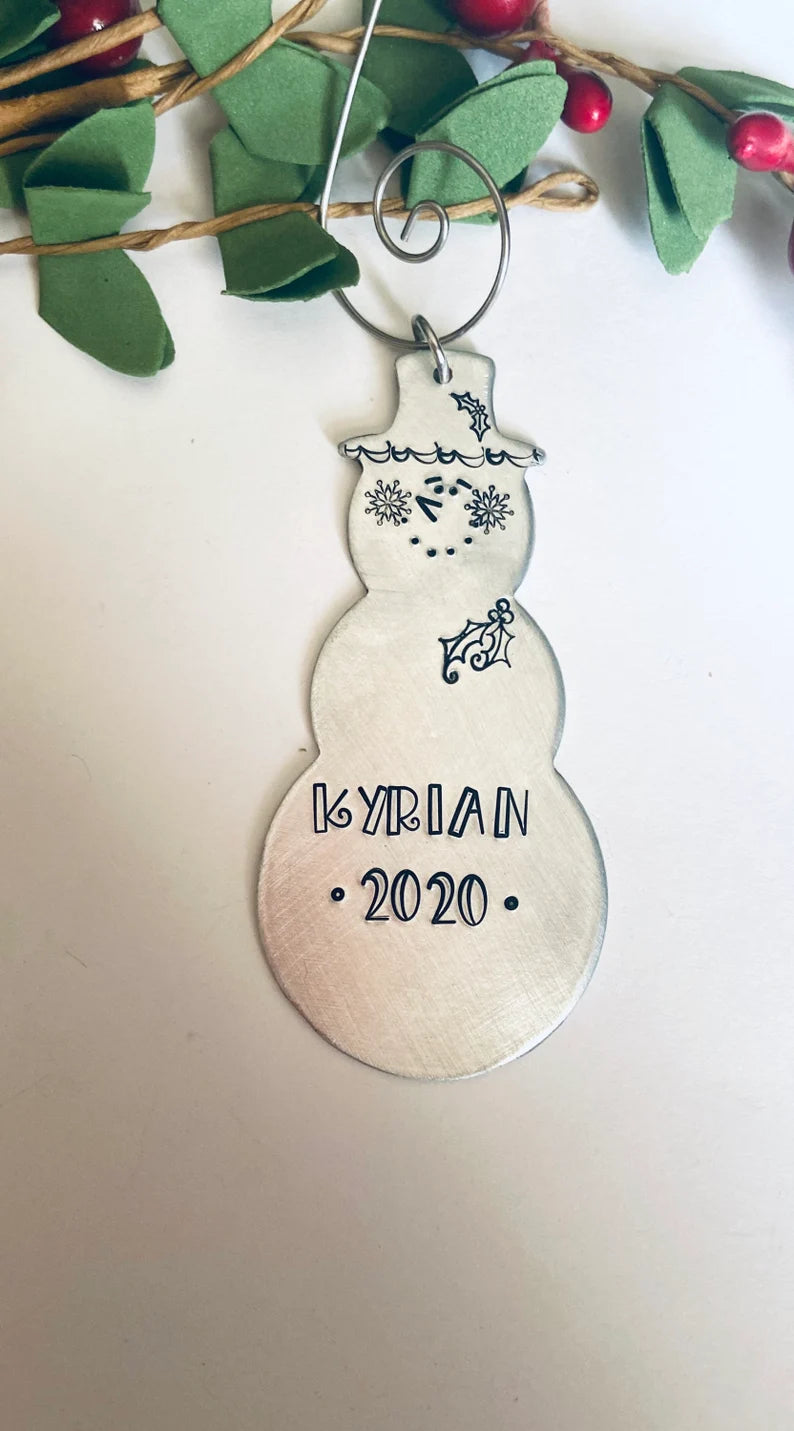 Personalized 2023 Snowman ornament • frosty the snowman Personalized Snowman teacher gift Custom Christmas ornament • 2023 metal ornament