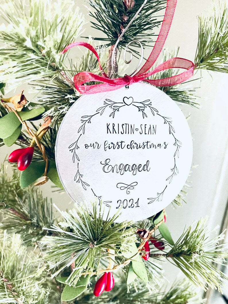 Our first Christmas engaged our first Christmas Engagement ornament personalized engagement ornament 2022 engaged this Christmas