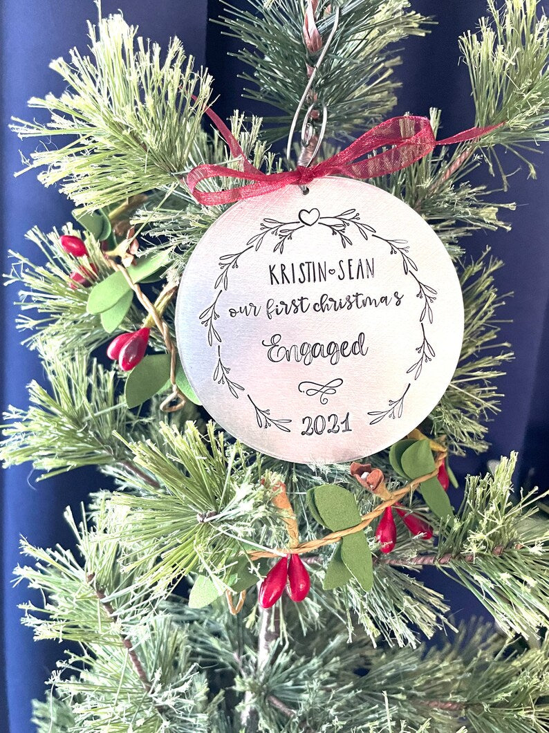 Our first Christmas engaged our first Christmas Engagement ornament personalized engagement ornament 2022 engaged this Christmas