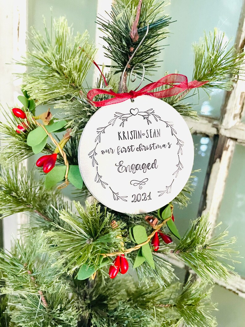 Our first Christmas engaged our first Christmas Engagement ornament personalized engagement ornament 2022 engaged this Christmas