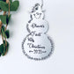 Baby’s first Christmas ornament hand stamped metal snowman Birth announcement Birth stats ornament snowmen new baby 2023 ornament