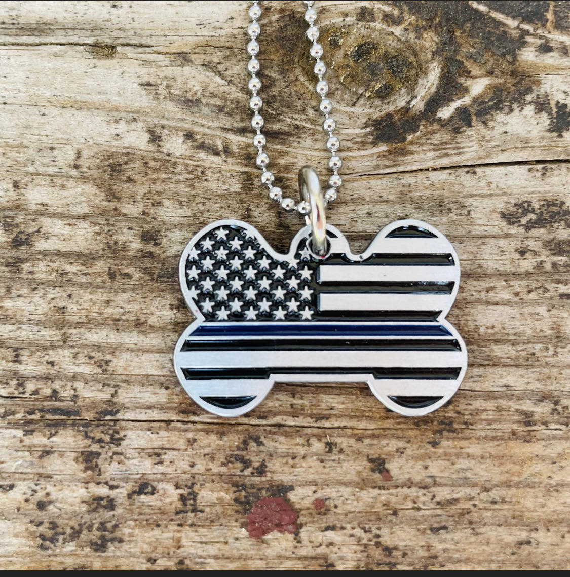 K9 Bane Bone Flag Necklace