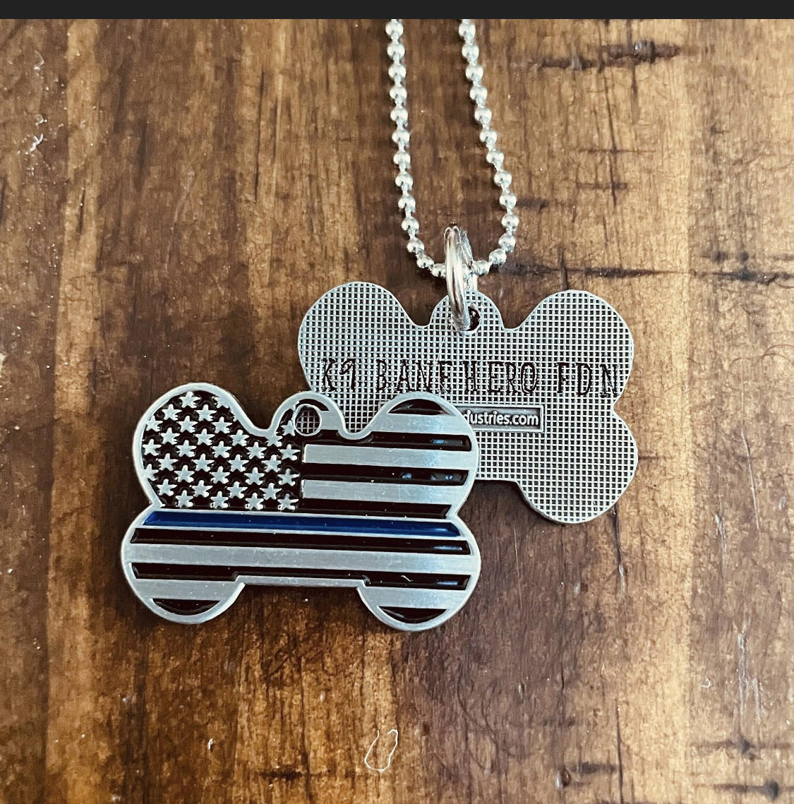 K9 Bane Bone Flag Necklace