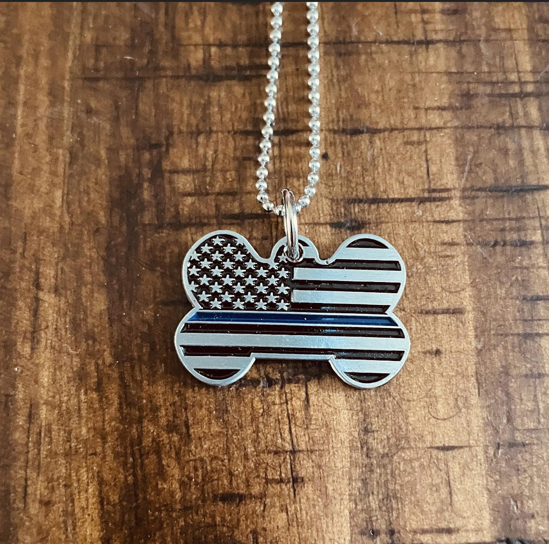 K9 Bane Bone Flag Necklace