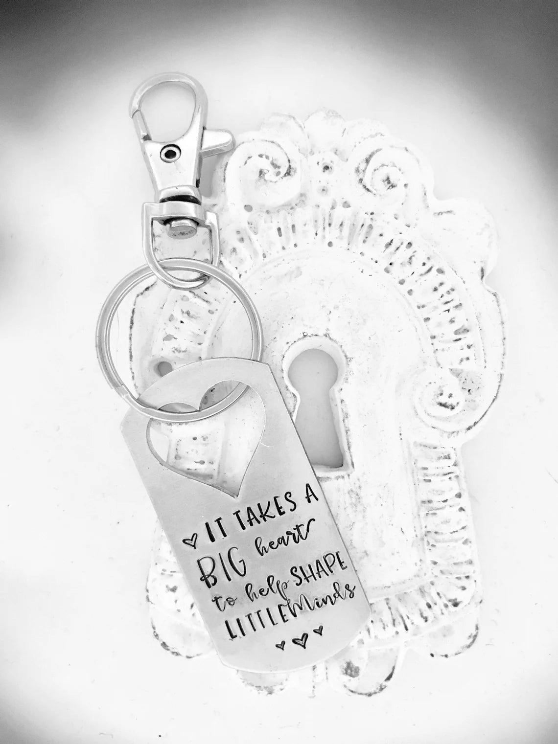 Teacher gift teacher key chain preschool teacher gift day care teacher hand stamped teacher keyring back to school best teacher #1 teacher