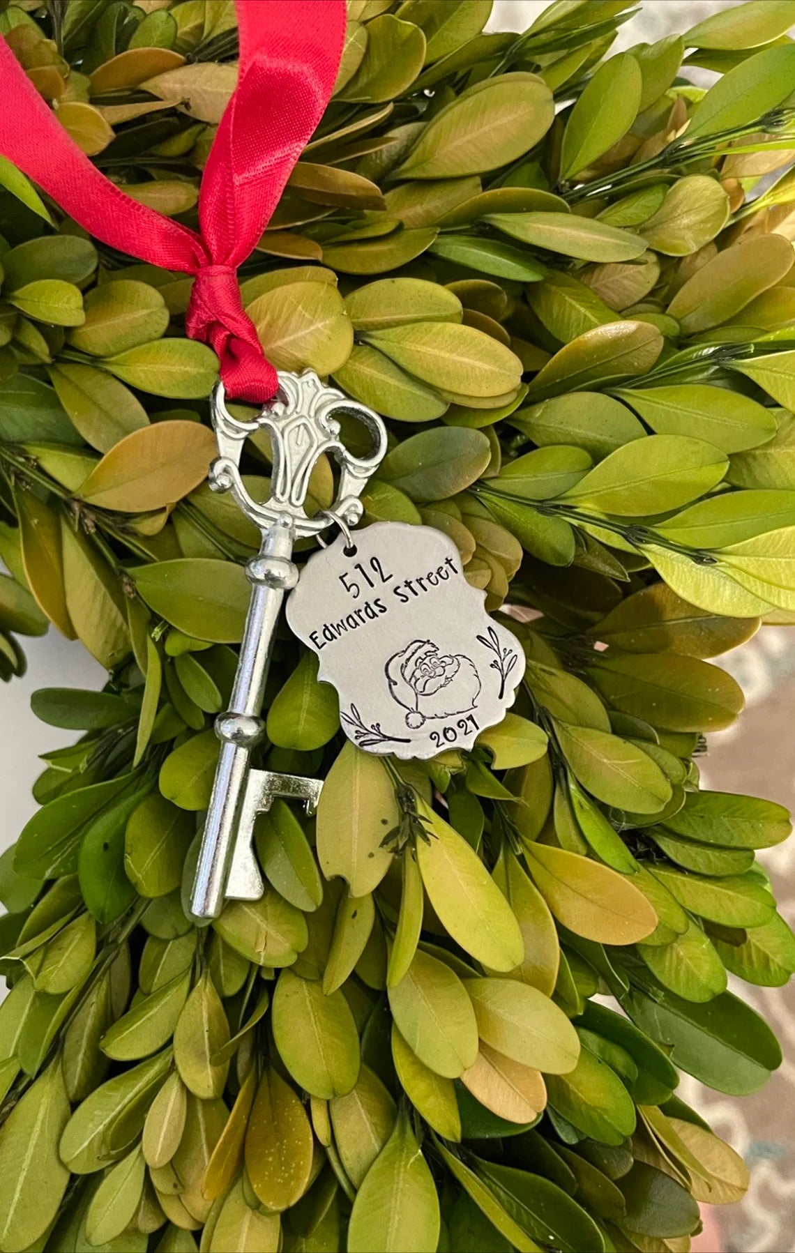 Santa Key ornament hand stamped personalized key House warming gift realtor gifts 2022 key ornament Santa’s magical key realtor ornament