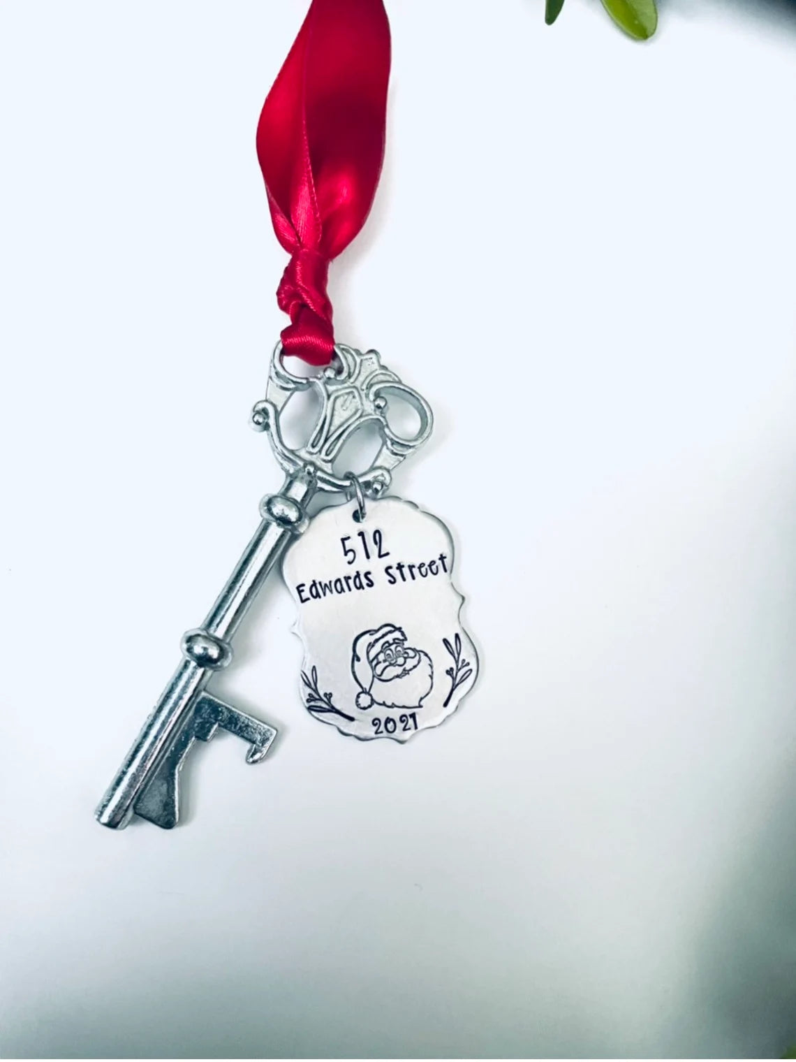 Santa Key ornament hand stamped personalized key House warming gift realtor gifts 2022 key ornament Santa’s magical key realtor ornament