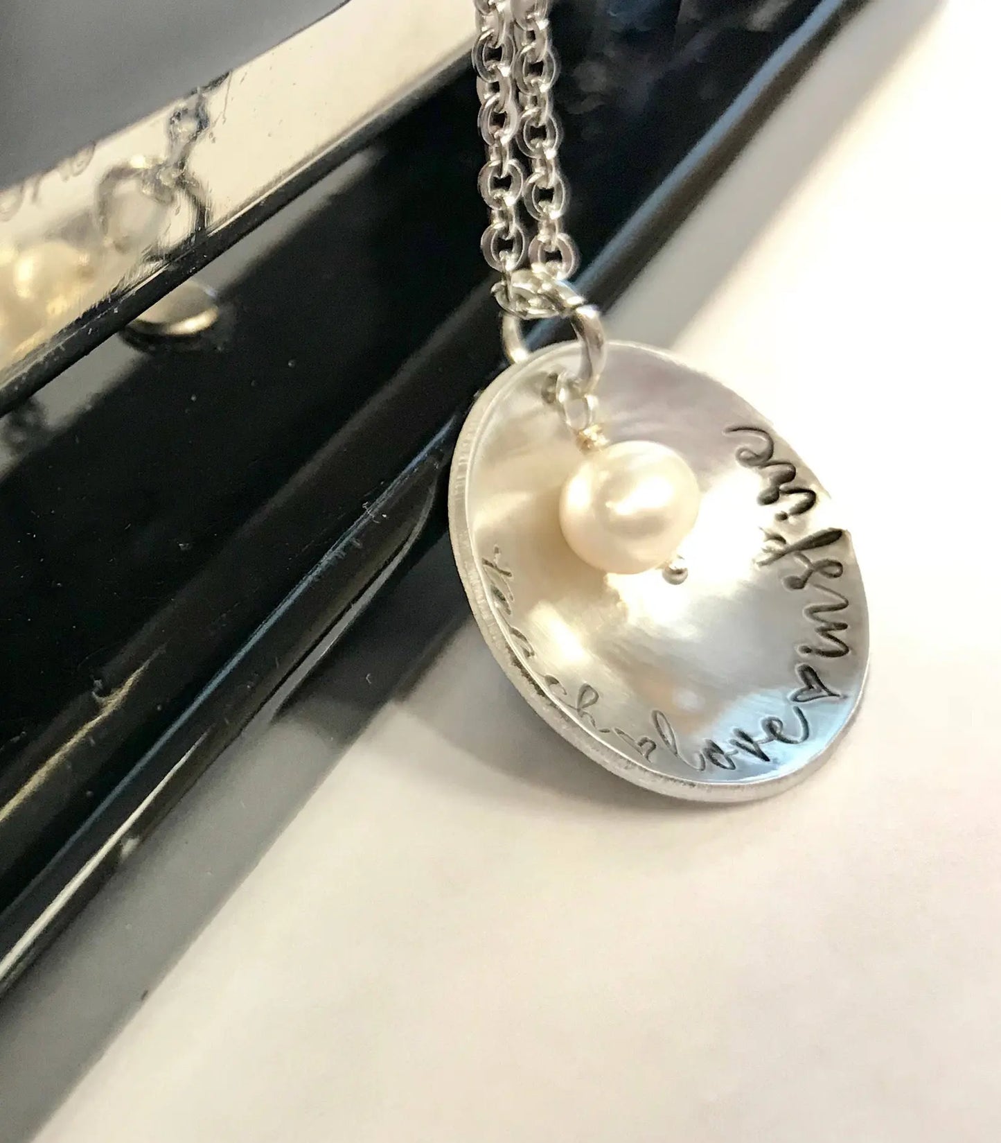 Teacher gift Teach Love Inspire Teacher necklace End of school year Preschool teacher gift Personalized teacher jewelry