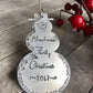 Snowman ornament • hand stamped, metal snowman • family Christmas ornament • snowmen • family names • kids names • pet names • 2023 ornament