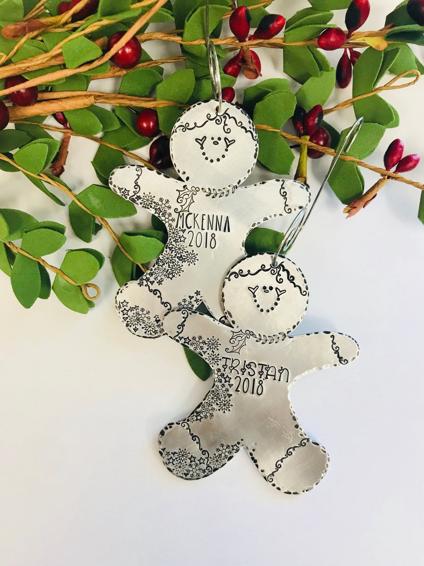 Gingerbread hand stamped personalized ornament Christmas 2021 ornament gingerbread boy gingerbread girl teacher ornament handmade ornaments