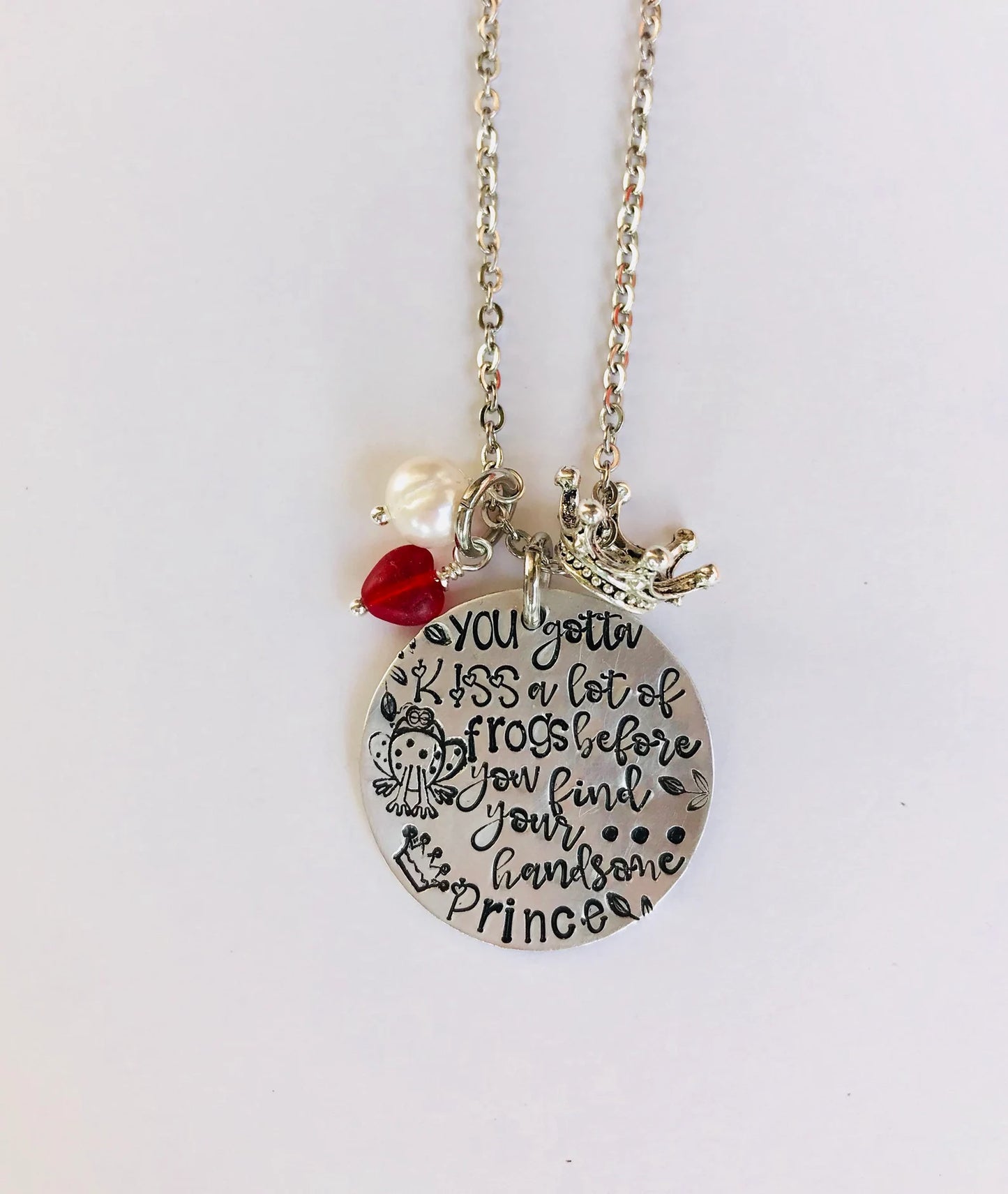 You gotta kiss a lot of frogs to find your handsome prince frog necklace bff necklace gag gift i love frogs froggy gotta kiss a lot of toads