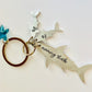 Daddy shark doo doo doo baby shark key ring keychain daddy shark mommy shark hand stamped sharks personalized shark key ring