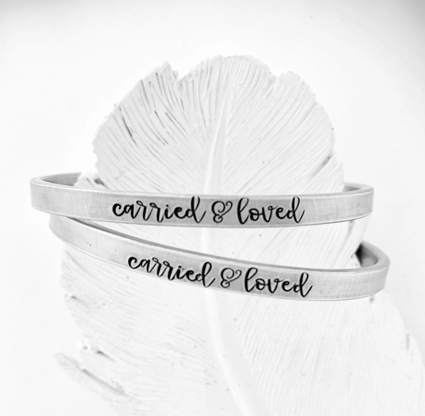 Carried and loved bracelet hand stamped loss of a child baby loss Carried and loved born sleeping