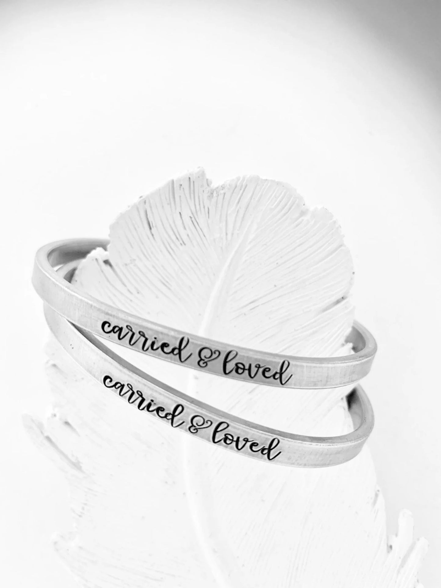 Carried and loved bracelet hand stamped loss of a child baby loss Carried and loved born sleeping