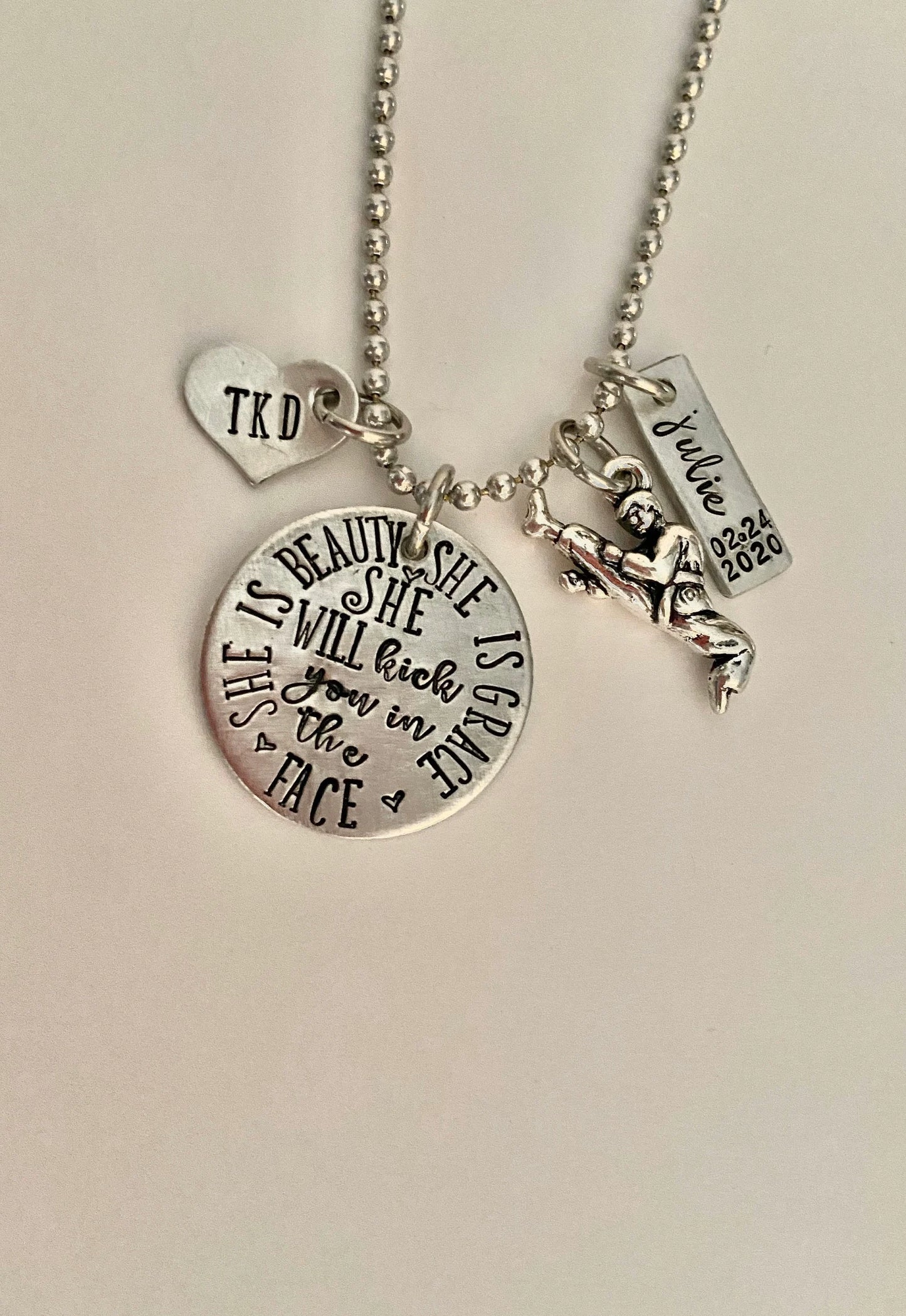 TKD necklace • TKD • Black belt • TKD gift for girl • Taekwondo • mixed martial arts • fight like a girl • kick butt • Jiu jitsu