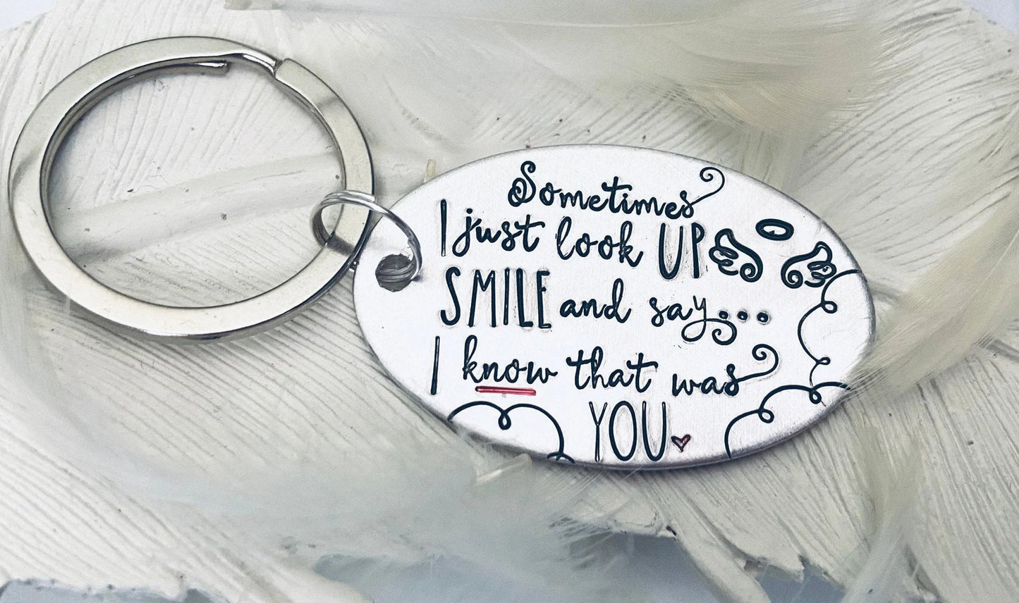 Memorial key ring remembrance gift loss of a loved one in heaven sympathy key ring memorial key ring message from heaven