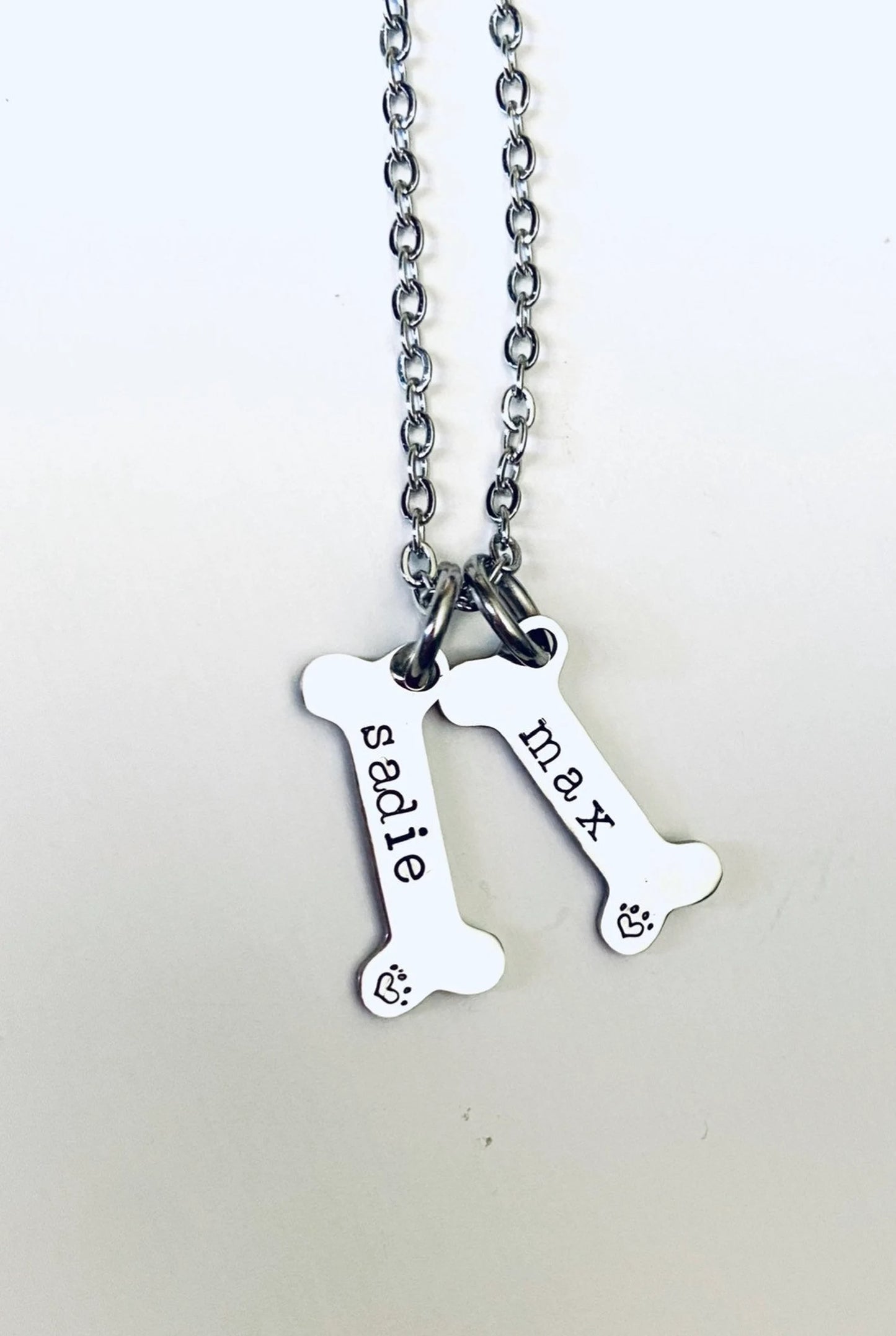 Dog bone necklace dog bone charm personalized dog necklace custom dog necklace dog paw necklace dog mom jewelry furbaby new puppy gift dog