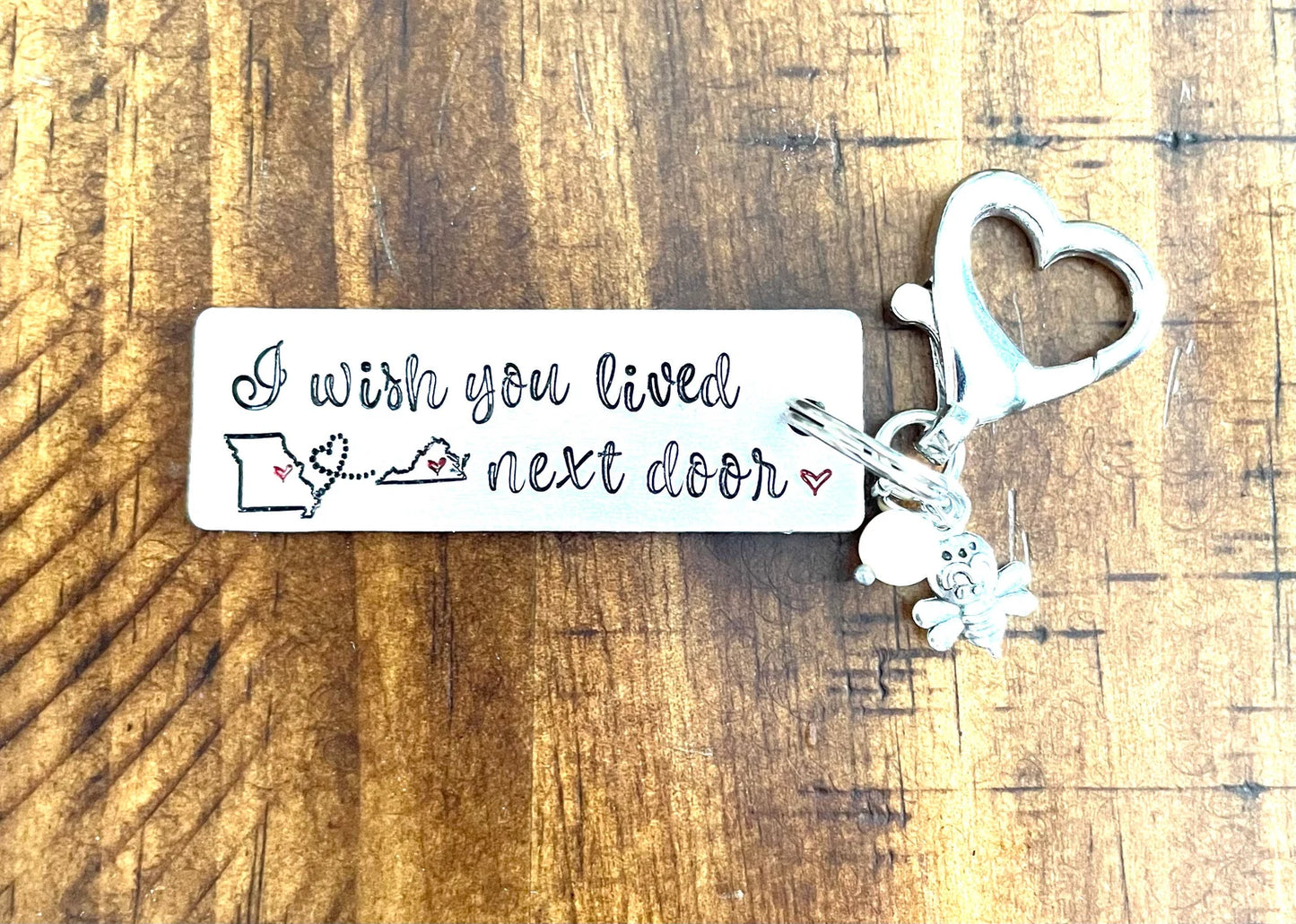 Miss you gift I wish you lived next door key chain Bestie gift long distance friends gift Friends forever long distance relationship